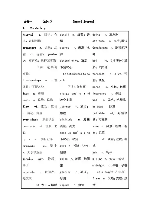 高中英语必修一课文详解Book_1-unit_3
