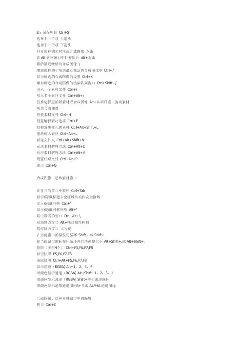 AE快捷键