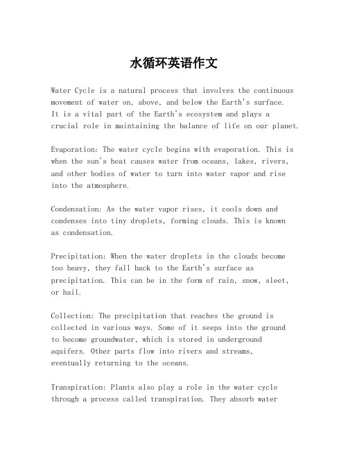 水循环英语作文