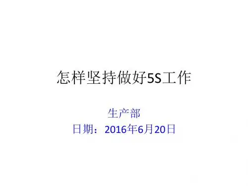 怎样坚持做好5S Microsoft Office PowerPoint 演示文稿