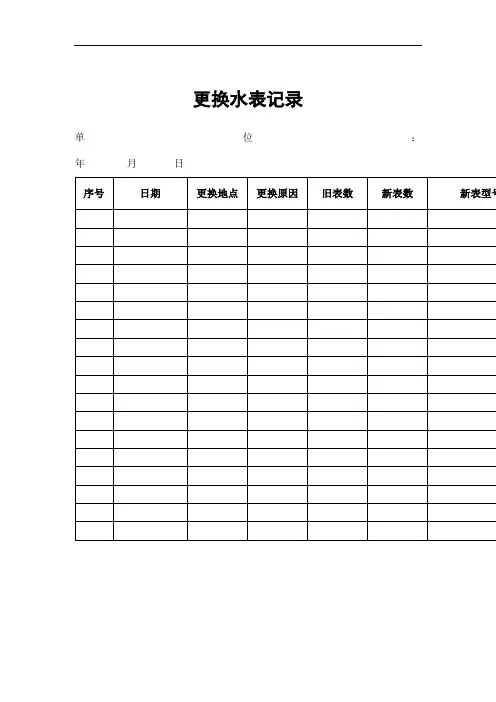 水表更换情况记录表