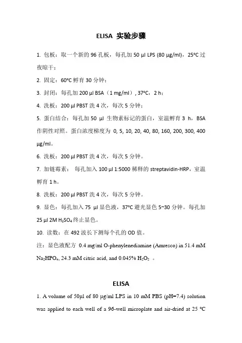 ELISA标准步骤