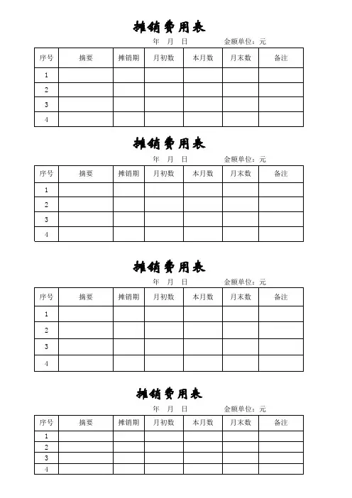 (完整版)摊销表格式范本