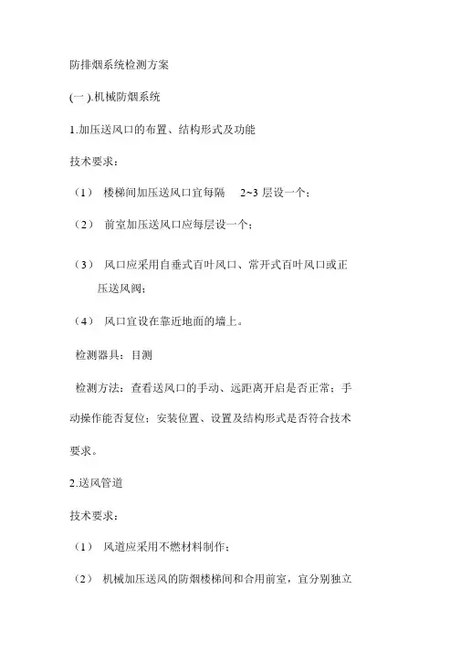 防排烟系统检测方案