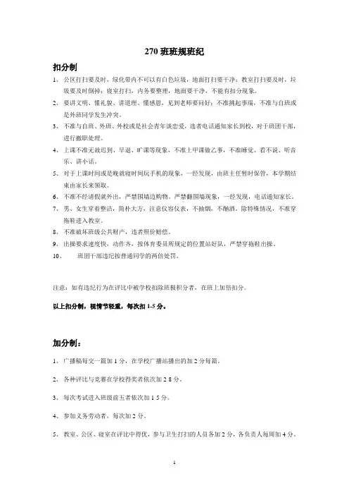 职业中专女生班班班规班纪