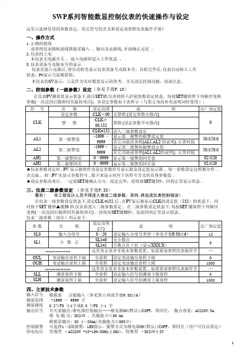 昌辉仪表使用说明