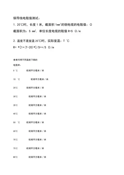 铜电阻率