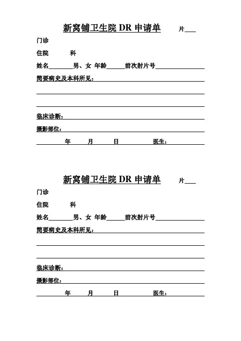 DR申请单