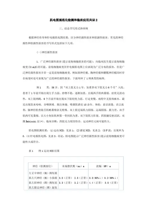 肌电图规范化检测和临床应用共识