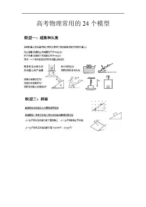 高考物理常用的24个模型完整版.doc