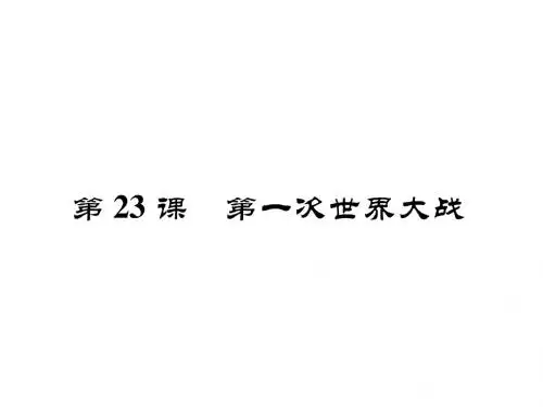 2018年秋岳麓版历史九年级上册第23课 第一次世界大战