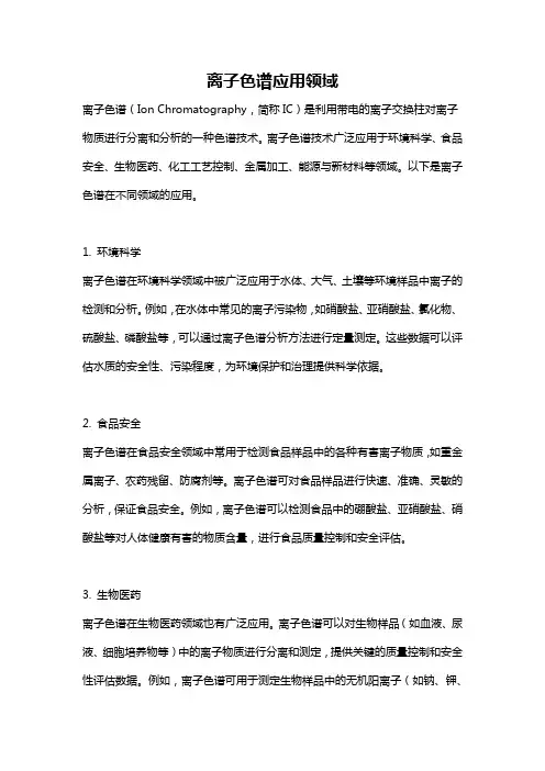 离子色谱应用领域