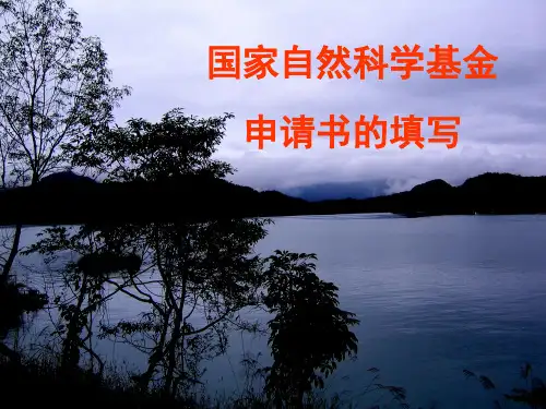 国家自然基金的填写
