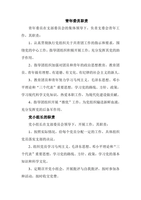 青年委员职责