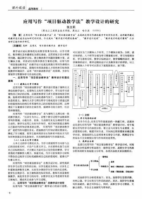 应用写作“项目驱动教学法”教学设计的研究