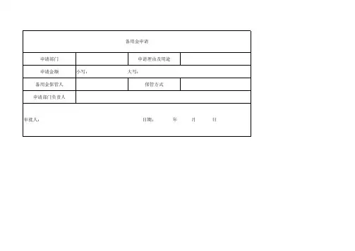 简单备用金申请表