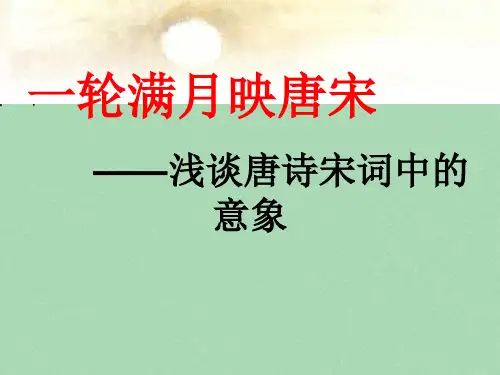 高考语文专题复习 诗歌鉴赏 一轮满月映唐宋 浅谈唐诗宋词中的意象课件