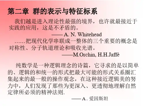 第二章 群的表示与特征标系