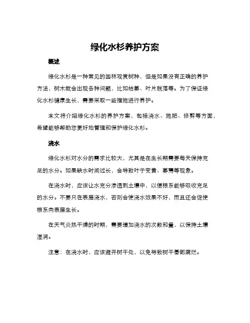 绿化水杉养护方案