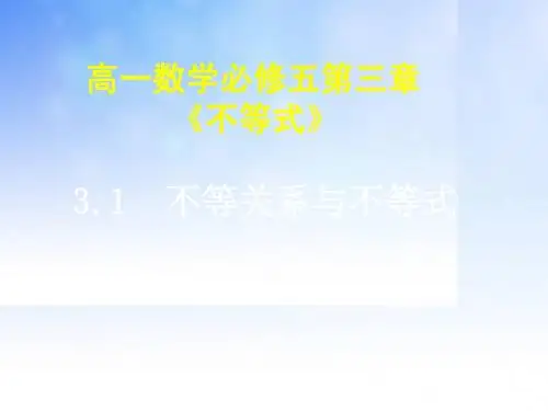 不等关系与不等式PPT课件