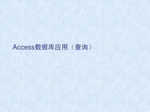 Access数据库应用查询