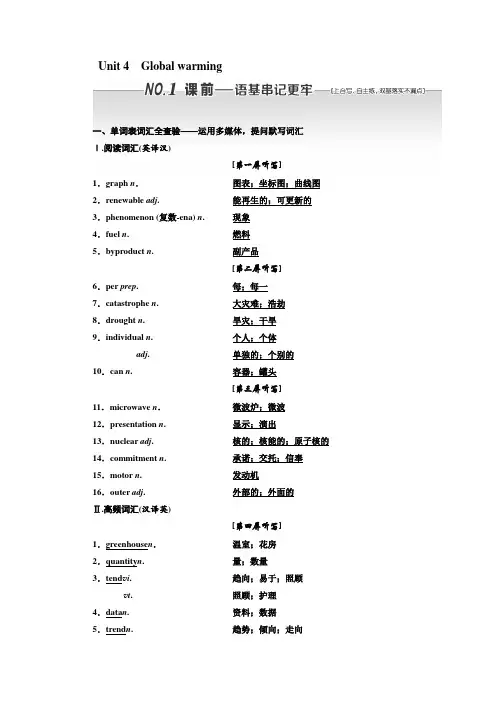 选修6  Unit 4  Global warming