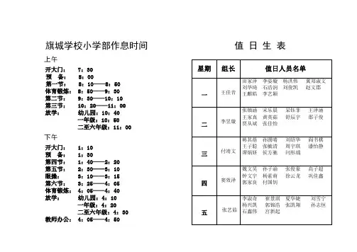 值日生表