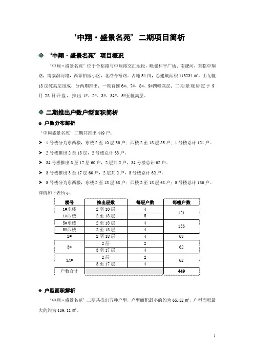 中翔二期项目分析