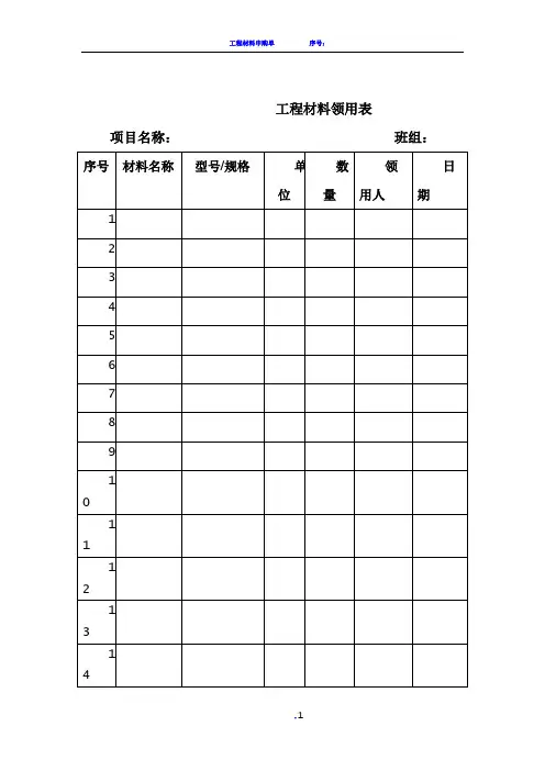 工程材料领用表