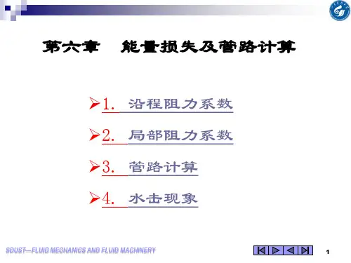 第6章 能量损失及管路计算