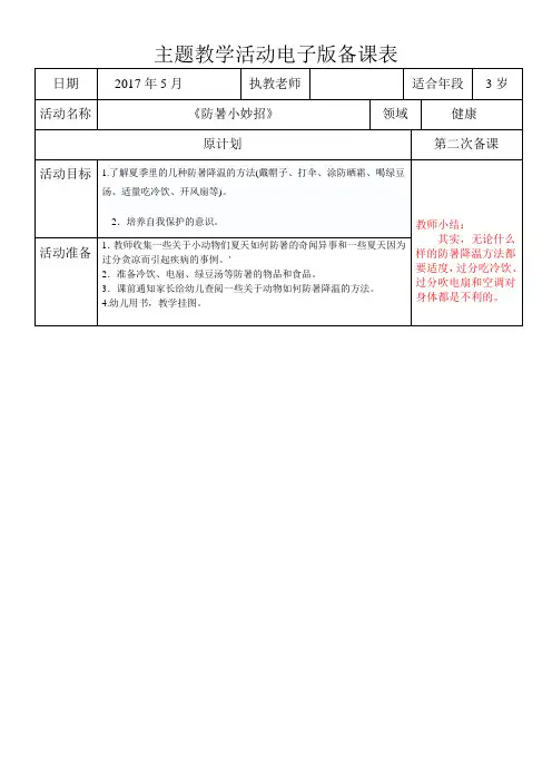 健康《防暑小妙招》
