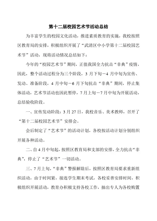 2003年校园艺术节活动总结