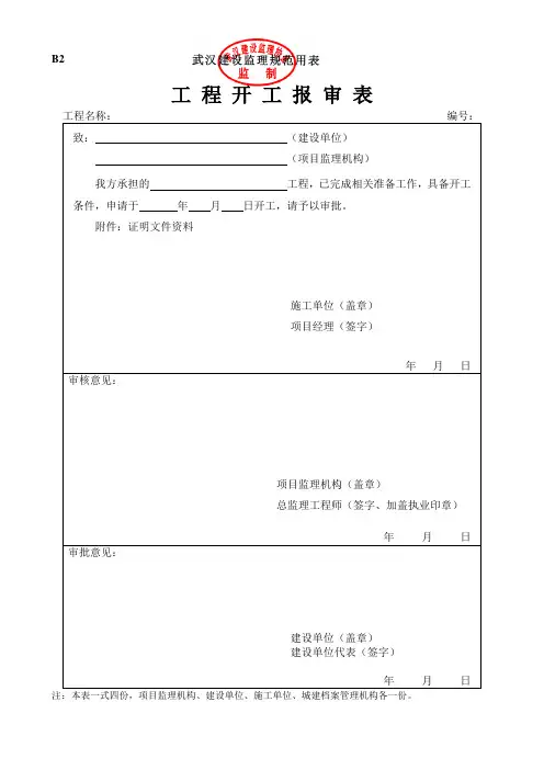 工程开工报告 3