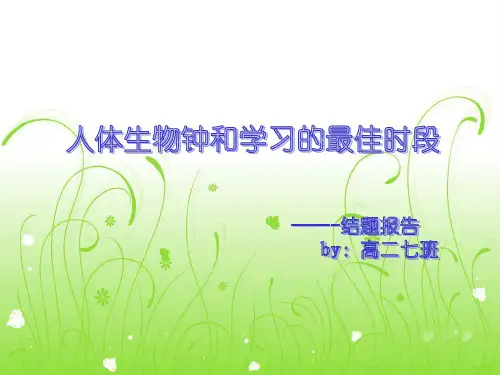 人体生物钟和学习的最佳时段