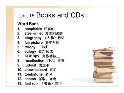 Unit 15 Books and CDs