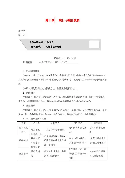 2018版高考数学复习统计与统计案例教师用书理