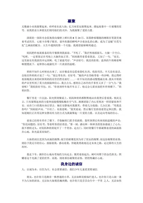 中考满分作文