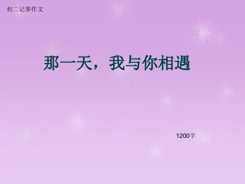 初二记事作文《那一天,我与你相遇》1200字(总12页PPT)