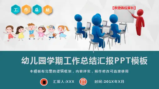 幼儿园学期工作总结汇报PPT模板(完整版)