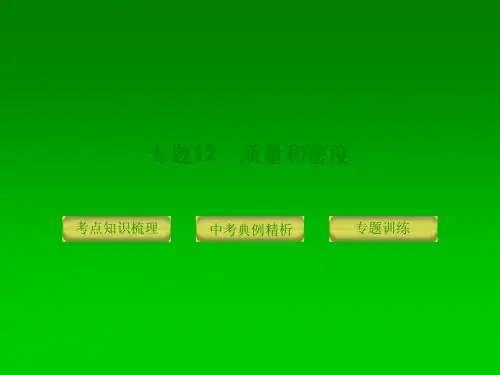 2014届中考物理专题复习课件(广东专用)：专题12 质量和密度 新人教版