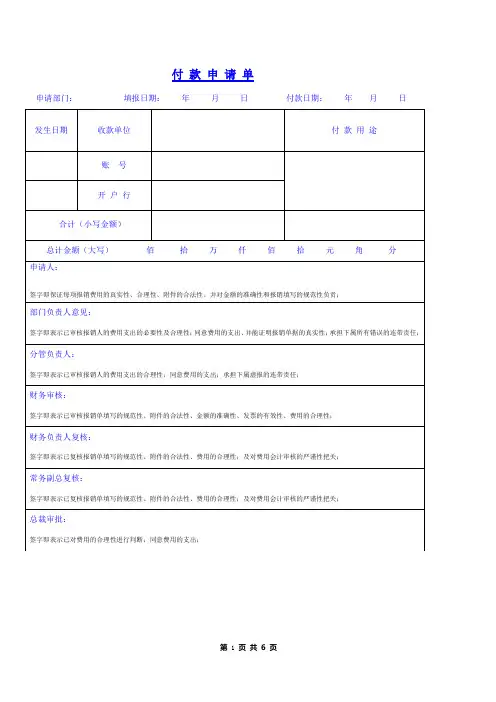 【汇总】费用单据模板