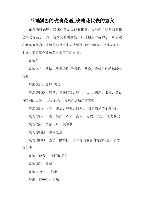 不同颜色的玫瑰花语_玫瑰花代表的意义