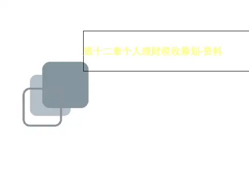 第十二章个人理财税收筹划-资料