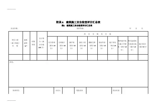 [整理]JGJ59-2011建筑施工安全检查标准评分表(施工用电、施工机具).