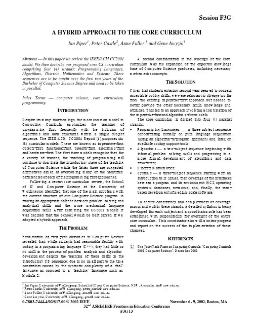 A HYBRID APPROACH TO THE CORE CURRICULUM