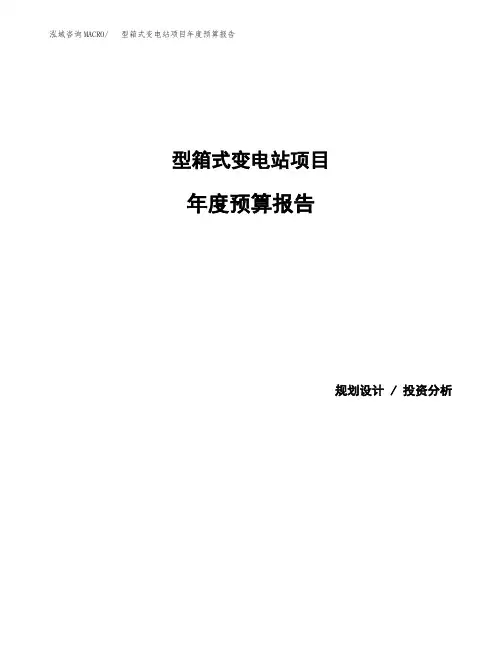 型箱式变电站项目年度预算报告