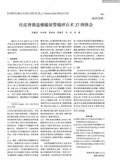 经皮肾微造瘘输尿管镜碎石术27例体会