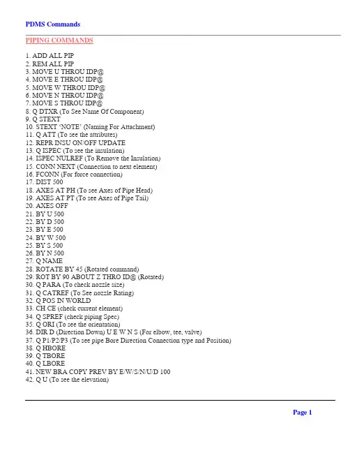 [海川hcbbs]PDMS_COMMANDS