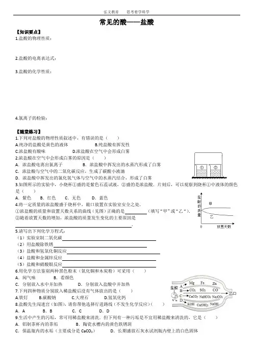 常见的酸—盐酸