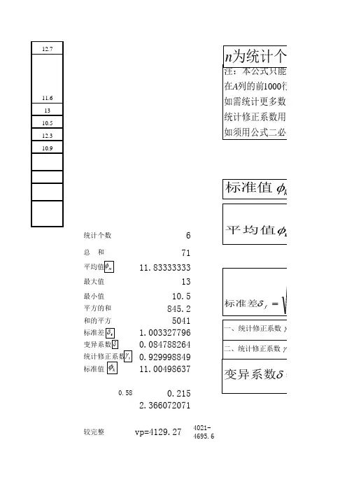 统计计算表
